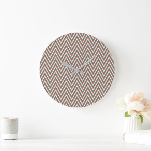 Retro Chevron Pattern Grote Klok (Huis)