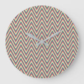 Retro Chevron Pattern Grote Klok (Voorkant)