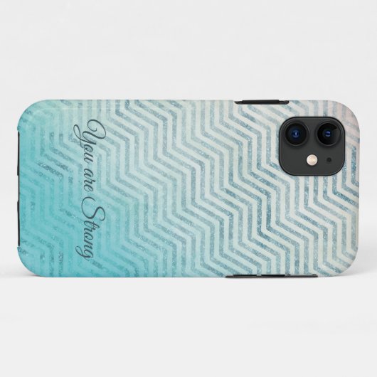 Retro Chevron zigzag iPhone Case (Achterkant (horizontaal))