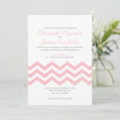Retro Chevron Zigzag Wedding Invitations Kaart (Staand voorkant)