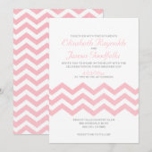 Retro Chevron Zigzag Wedding Invitations Kaart (Voorkant / Achterkant)