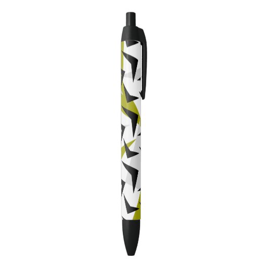 Retro Chevrons Zwarte Inkt Pen (Achterkant (Verticaal))