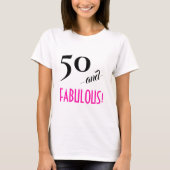 Retro Chic 50 en geweldig! Hot Pink gepersonalisee T-shirt (Voorkant)
