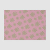 Retro Chic 70s 80s Roze en Gouden Bloemen Tissuepapier (Voorkant)