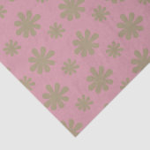 Retro Chic 70s 80s Roze en Gouden Bloemen Tissuepapier (Detail)