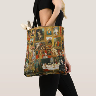 Retro Chic Art Elegant Gold Monogramed Tote Bag
