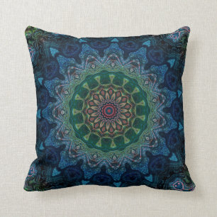 Retro Chic  blauwe marine Floral persian mandala Kussen