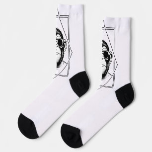 Retro-Chic Chimpansee Diamant – Geometrie Ontmoet Sokken