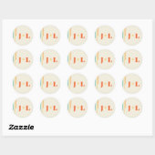 Retro Chic Design met Kleurrijke Strepen Ronde Sticker (Vel)