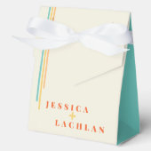 Retro Chic Design with Colorful Stripes Wedding Bedankdoosjes (Voorkant)