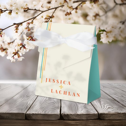 Retro Chic Design with Colorful Stripes Wedding Bedankdoosjes