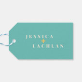 Retro Chic Design with Colorful Stripes Wedding Cadeaulabel (Achterkant Horizontaal)