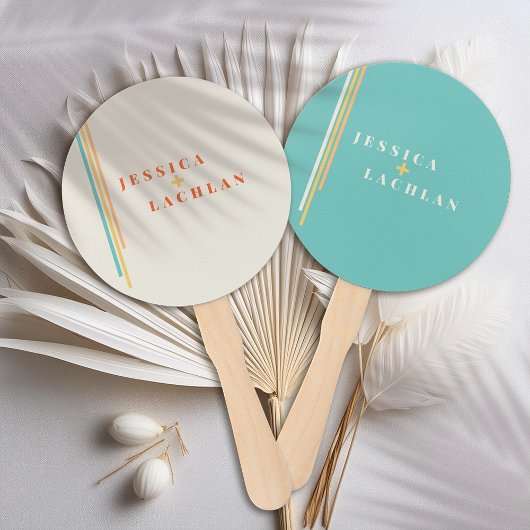 Retro Chic Design with Colorful Stripes Wedding Handwaaier