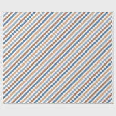Retro Chic Diagonaal Stripe Wrapping Paper Cadeaupapier (Vlak)