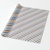 Retro Chic Diagonaal Stripe Wrapping Paper Cadeaupapier (Uitgerold)
