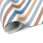 Retro Chic Diagonaal Stripe Wrapping Paper Cadeaupapier (Rol Hoek)