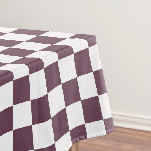 Retro Chic Donker Roos Roze Wit Geruit Patroon Tafelkleed (Voorbeeld)