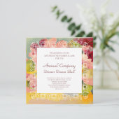 Retro Chic Elegant Pink  Floral Primroses Kaart (Staand voorkant)