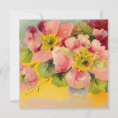 Retro Chic Elegant Pink  Floral Primroses Kaart (Achterkant)