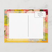 Retro Chic Elegant Roze  Bloemen Primroses Briefkaart (Achterkant)