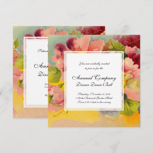 Retro Chic Elegant Roze  Bloemen Primroses Kaart (Voorkant / Achterkant)