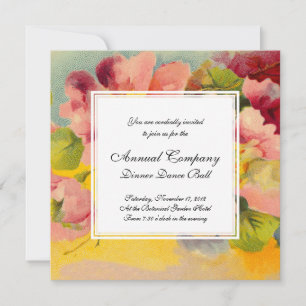 Retro Chic Elegant Roze  Bloemen Primroses Kaart
