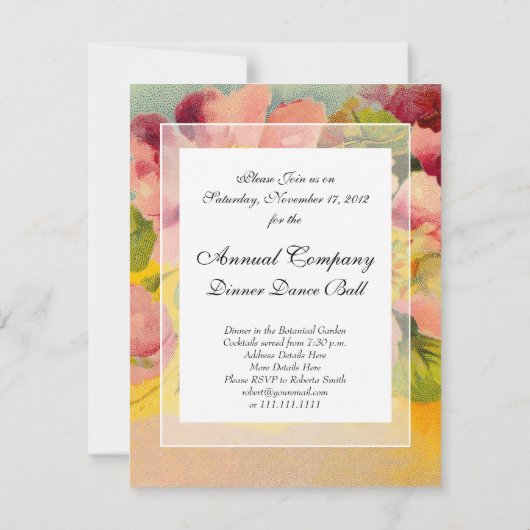 Retro Chic Elegant Roze Bloemen Primroses Kaart (Achterkant)