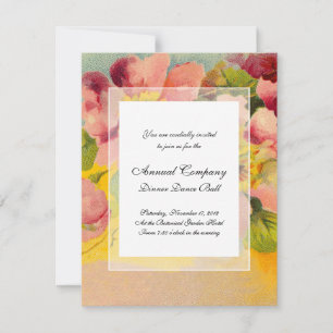 Retro Chic Elegant Roze Bloemen Primroses Kaart