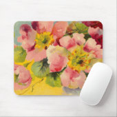 Retro Chic Elegant Roze Bloemen Primroses Muismat (Met muis)