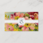 Retro Chic Elegant Roze  Bloemen Primroses Visitekaartje (Achterkant)