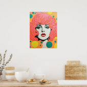 Retro Chic: Elegantie van Polka Dots Poster (Keuken)