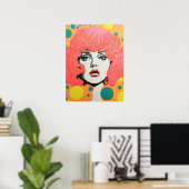 Retro Chic: Elegantie van Polka Dots Poster (Thuiskantoor)