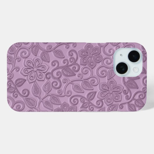 Retro Chic Faux Roze Leder Kunstpatroon Case-Mate iPhone Case (Achterkant (horizontaal))