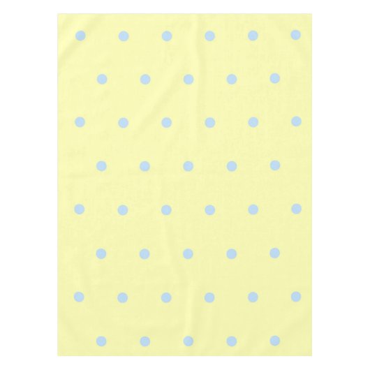 Retro Chic Geel & Blauw Stippenpatroon Lente Tafelkleed (Voorkant)