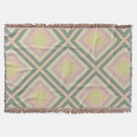 Retro Chic Geometrisch Citroen Pastel Deken (Voorkant)