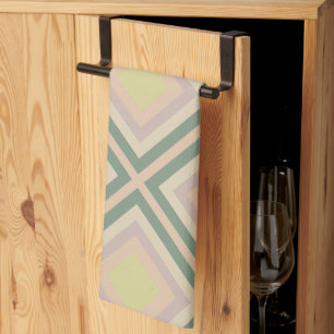 Retro Chic Geometrisch Citroen Pastel Theedoek