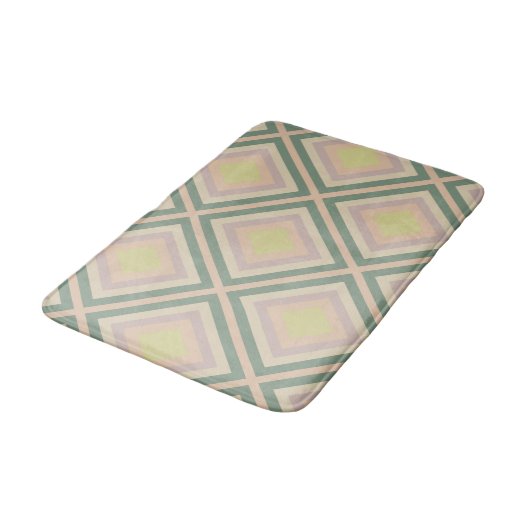 Retro Chic geometrische citroenpastel Badmat (Gekanteld)