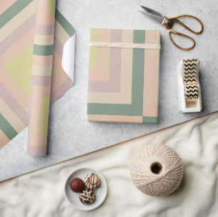 Retro Chic geometrische citroenpastel Cadeaupapier