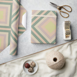 Retro Chic geometrische citroenpastel Cadeaupapier