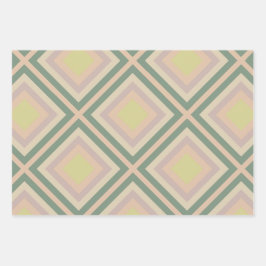 Retro Chic geometrische citroenpastel Inpakpapier Vel