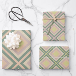 Retro Chic geometrische citroenpastel Inpakpapier Vel