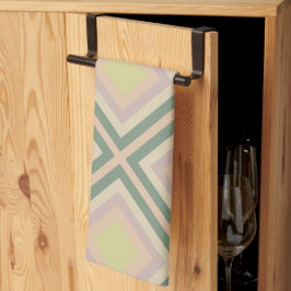 Retro Chic geometrische citroenpastel Theedoek