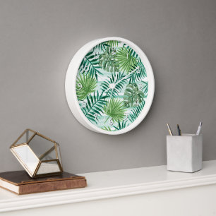 Retro Chic Green Palm laat Waterverf kunst