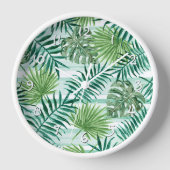 Retro Chic Green Palm laat Waterverf kunst (Voorkant)