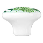 Retro Chic Green Palm laat Waterverf kunst Keramische Knop (Zijkant)