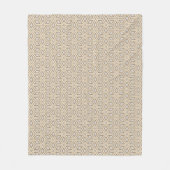 Retro Chic Grey Beige Taupe Bruin Mandala Patroon Fleece Deken (Voorkant)
