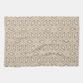 Retro Chic Grey Beige Taupe Bruin Mandala Patroon Theedoek (Horizontaal)