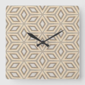 Retro Chic Grey Beige Taupe Bruin Mandala Patroon Vierkante Klok (Voorkant)