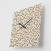 Retro Chic Grey Beige Taupe Bruin Mandala Patroon Vierkante Klok (Hoek)