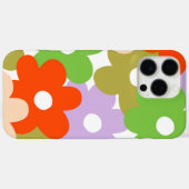 Retro Chic Groen, Rood & Paarse Bloempatroon Case-Mate iPhone Case (Achterkant (horizontaal))